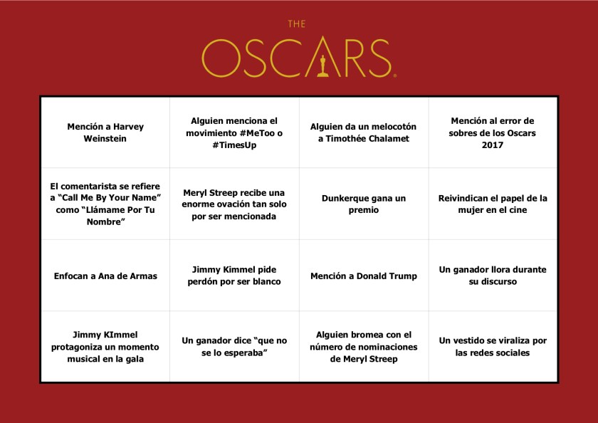 Oscars 2018 - ShotGame